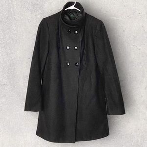 Benetton - Funnel Collar Wool Coat, Size 4